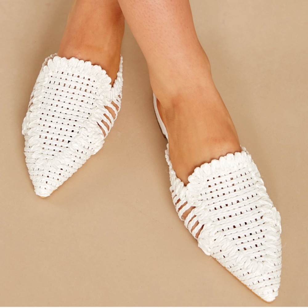Ccocci Woven Mules - White